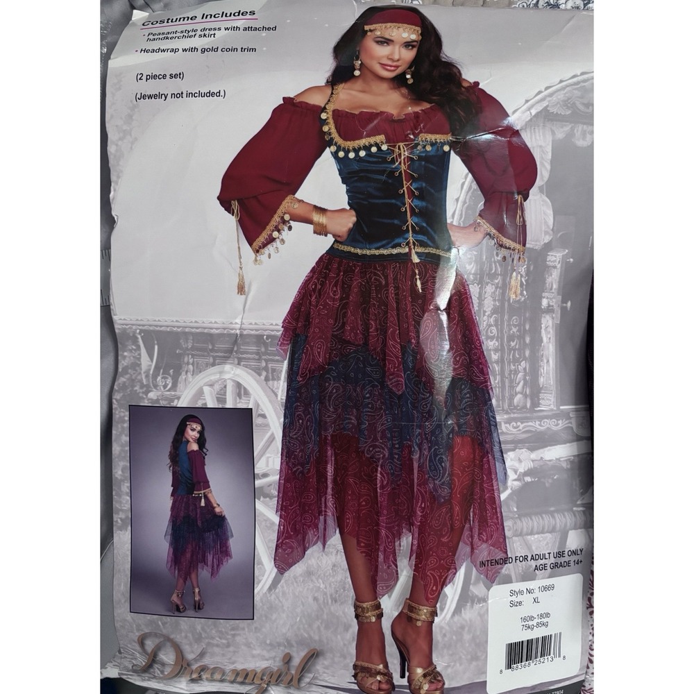 Dreamgirl Peasant Style Costume Handkerchief‎ skirt XL fits 160 to 180 lbs - Picture 3 of 3